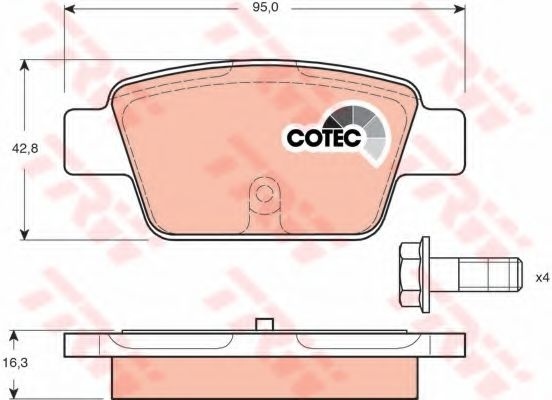 Set placute frana,frana disc FIAT BRAVO Van (198) (2008 - 2016) TRW GDB1485 piesa NOUA