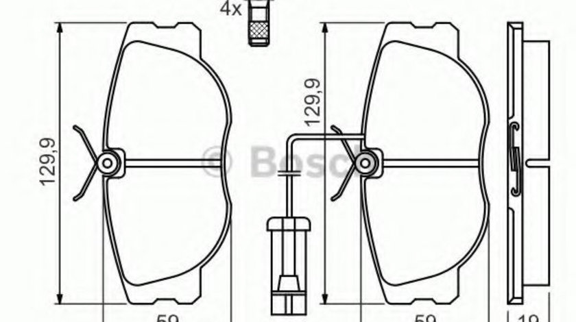 Set placute frana,frana disc FIAT CROMA (154) (1985 - 1996) BOSCH 0 986 460 942 piesa NOUA