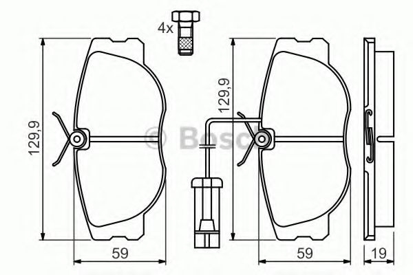 Set placute frana,frana disc FIAT CROMA (154) (1985 - 1996) BOSCH 0 986 460 942 piesa NOUA