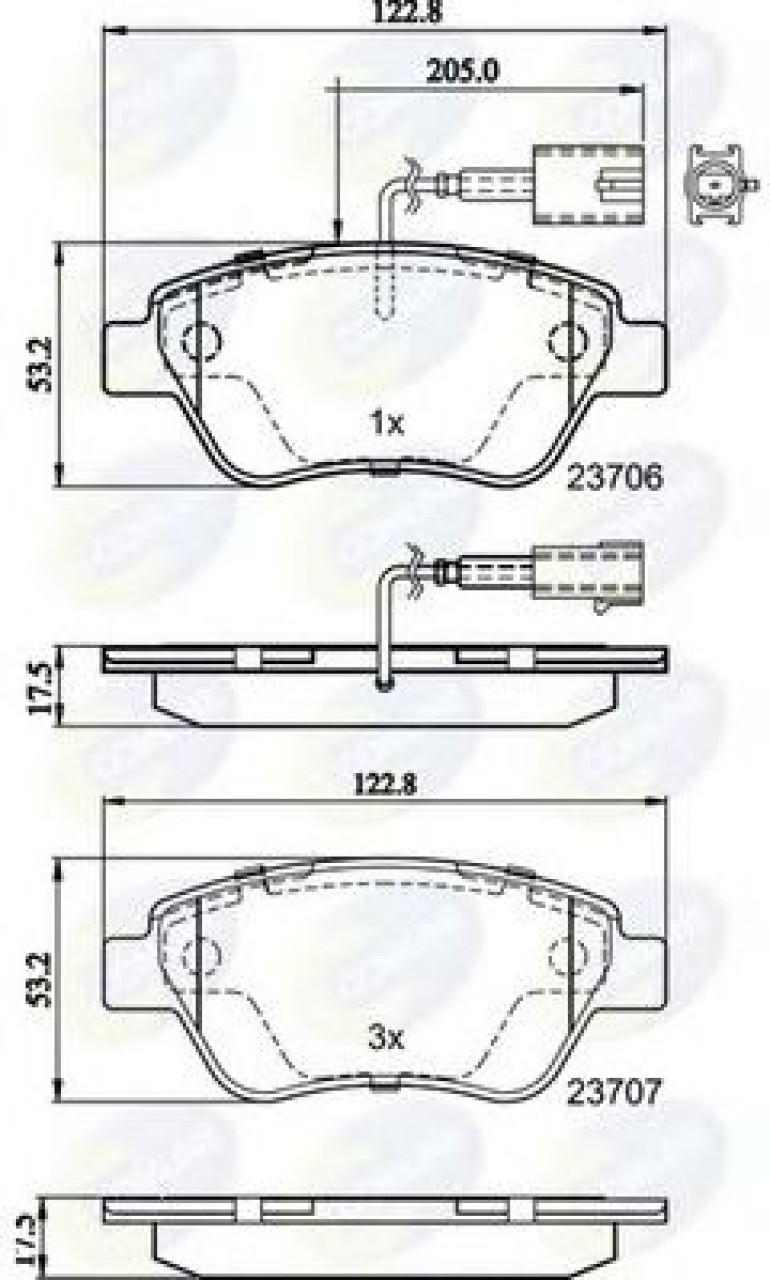 Set placute frana,frana disc FIAT DOBLO Cargo (223) (2000 - 2016) COMLINE CBP11037 piesa NOUA