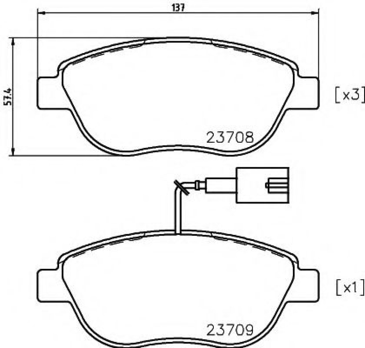 Set placute frana,frana disc FIAT DOBLO Combi (263) (2010 - 2016) TEXTAR 2370802 piesa NOUA