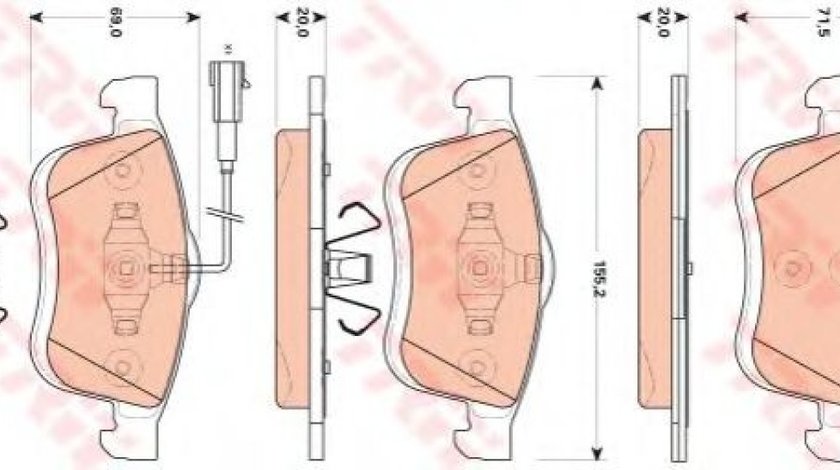 Set placute frana,frana disc FIAT DOBLO Combi (263) (2010 - 2016) TRW GDB1864 piesa NOUA