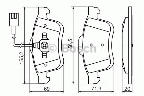 Set placute frana,frana disc FIAT DOBLO Combi (263) (2010 - 2016) BOSCH 0 986 494 453 piesa NOUA