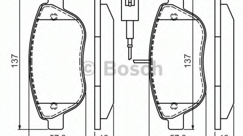 Set placute frana,frana disc FIAT DOBLO Microbus (263, 152) (2009 - 2016) BOSCH 0 986 494 464 piesa NOUA