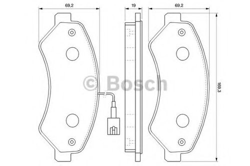 Set placute frana,frana disc FIAT DUCATO bus (250, 290) (2006 - 2016) BOSCH 0 986 494 109 piesa NOUA