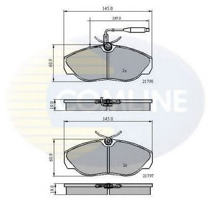 Set placute frana,frana disc FIAT DUCATO platou / sasiu (230) (1994 - 2002) COMLINE CBP2219 piesa NOUA