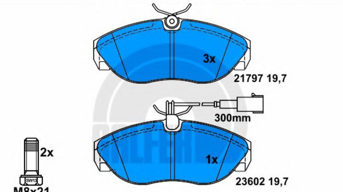 Set placute frana,frana disc FIAT DUCATO caroserie (230L) (1994 - 2002) GALFER B1.G102-0482.2 piesa NOUA