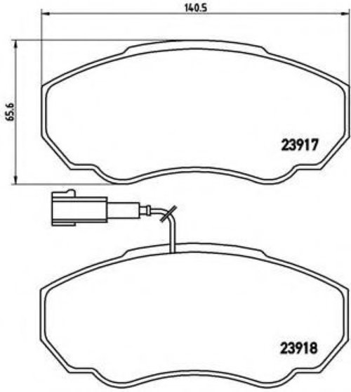 Set placute frana,frana disc FIAT DUCATO caroserie (230L) (1994 - 2002) BREMBO P 23 091 piesa NOUA