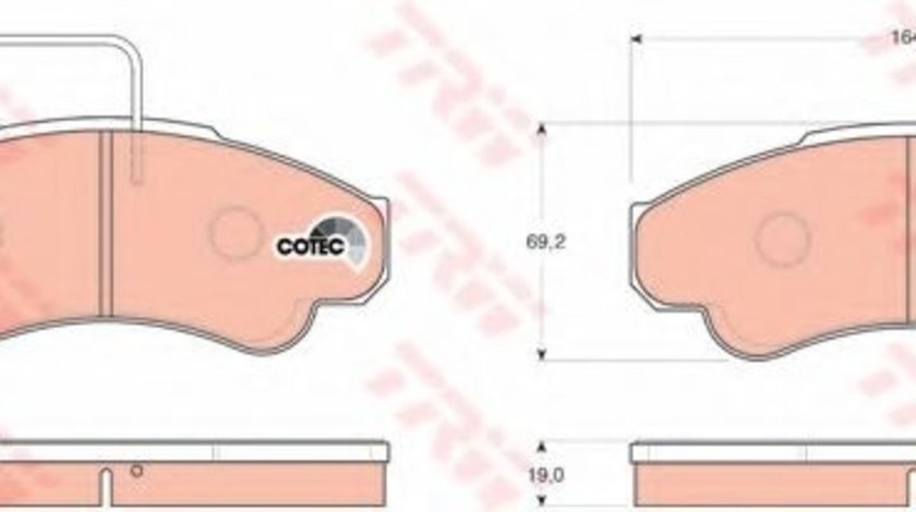 Set placute frana,frana disc FIAT DUCATO caroserie (230L) (1994 - 2002) TRW GDB1518 piesa NOUA