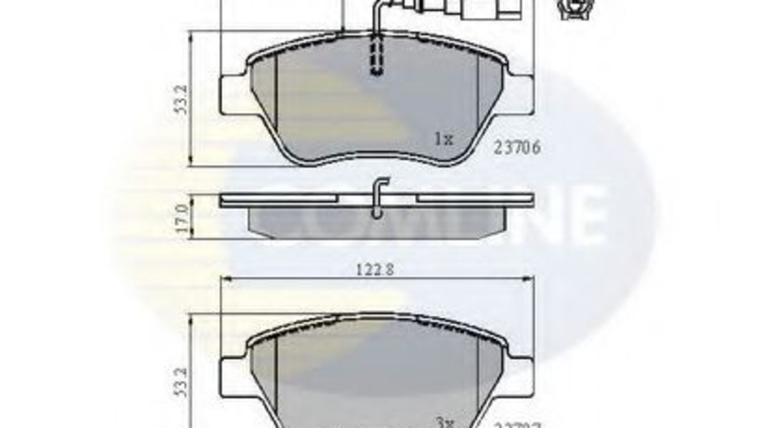 Set placute frana,frana disc FIAT FIORINO Combi (225) (2007 - 2016) COMLINE CBP11702 piesa NOUA