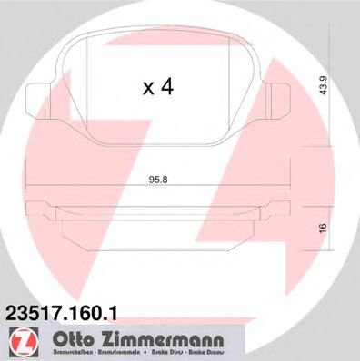 Set placute frana,frana disc FIAT LINEA (323) (2007 - 2016) ZIMMERMANN 23517.160.1 piesa NOUA