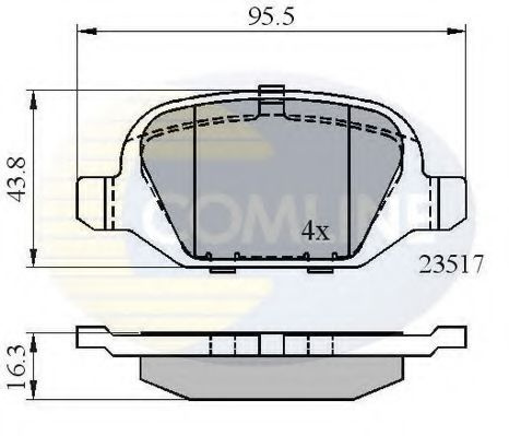 Set placute frana,frana disc FIAT LINEA (323) (2007 - 2016) COMLINE CBP01559 piesa NOUA