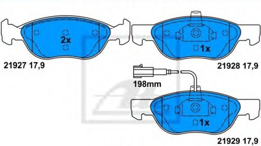 Set placute frana,frana disc FIAT MAREA Weekend (185) (1996 - 2007) ATE 13.0460-7065.2 piesa NOUA