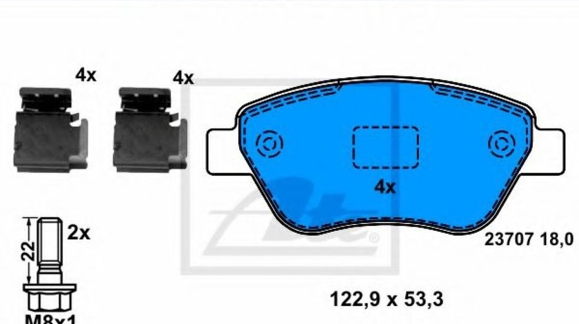 Set placute frana,frana disc FIAT PANDA (169) (2003 - 2016) ATE 13.0460-3850.2 piesa NOUA