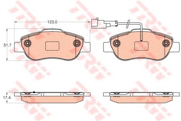 Set placute frana,frana disc FIAT PANDA (312) (2012 - 2016) TRW GDB2039 piesa NOUA