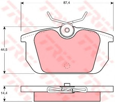 Set placute frana,frana disc FIAT PUNTO (176) (1993 - 1999) TRW GDB466 piesa NOUA