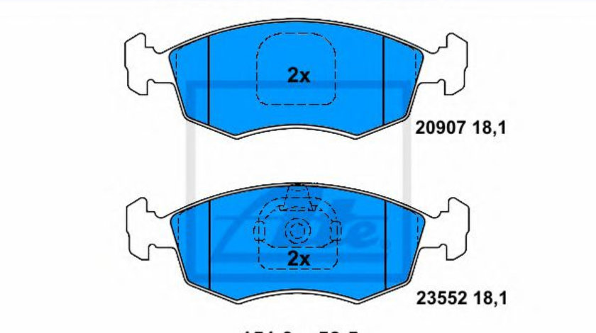 Set placute frana,frana disc FIAT PUNTO (188) (1999 - 2016) ATE 13.0460-7126.2 piesa NOUA