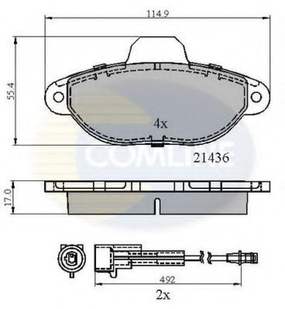 Set placute frana,frana disc FIAT PUNTO Cabriolet (176C) (1994 - 2000) COMLINE CBP2509 piesa NOUA