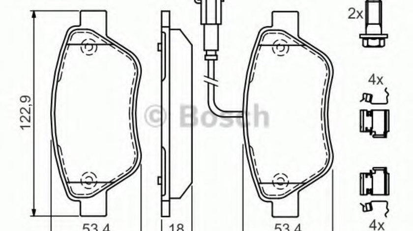 Set placute frana,frana disc FIAT PUNTO EVO (199) (2008 - 2016) BOSCH 0 986 494 113 piesa NOUA