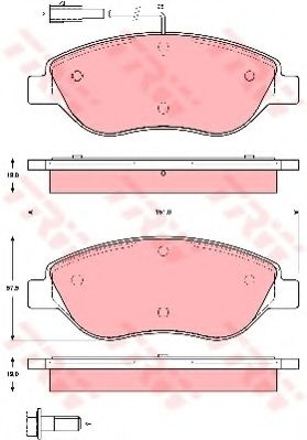 Set placute frana,frana disc FIAT STILO Multi Wagon (192) (2003 - 2008) TRW GDB1484 piesa NOUA