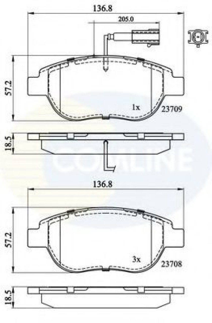 Set placute frana,frana disc FIAT STILO Multi Wagon (192) (2003 - 2008) COMLINE CBP11038 piesa NOUA