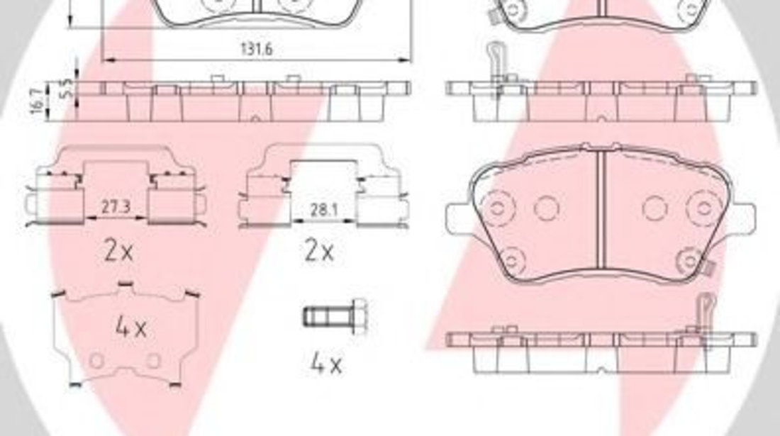 Set placute frana,frana disc FORD B-MAX Van (2012 - 2016) ZIMMERMANN 25134.170.2 piesa NOUA