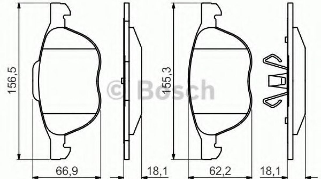 Set placute frana,frana disc FORD C-MAX II (DXA) (2010 - 2016) BOSCH 0 986 495 215 piesa NOUA