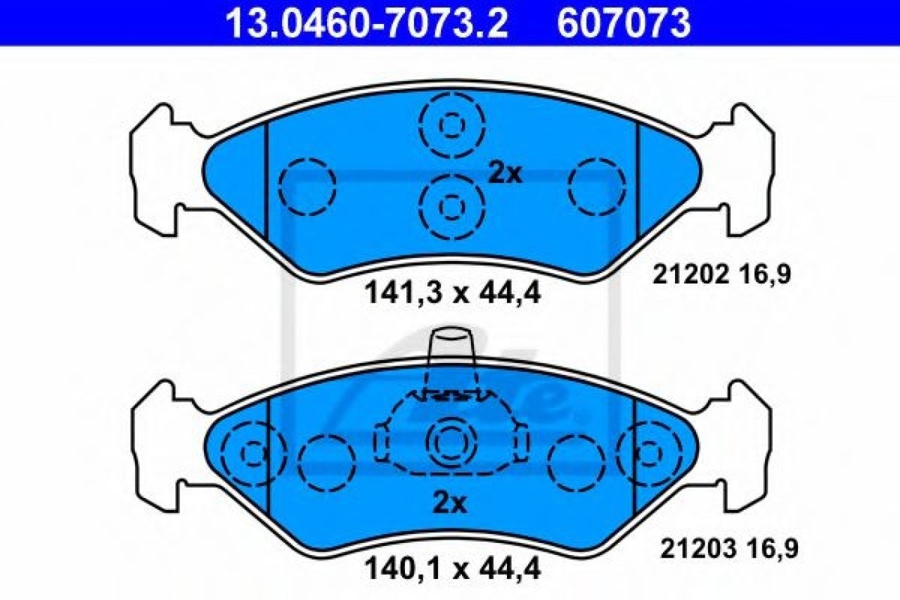 Set placute frana,frana disc FORD COURIER (F3L, F5L) (1991 - 1996) ATE 13.0460-7073.2 piesa NOUA