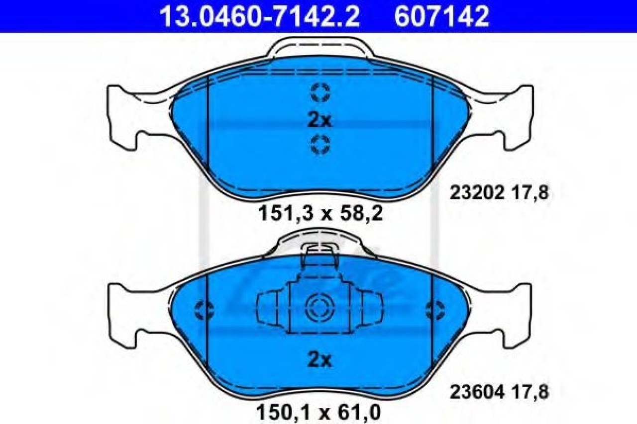 Set placute frana,frana disc FORD COURIER (J3, J5) (1996 - 2016) ATE 13.0460-7142.2 piesa NOUA