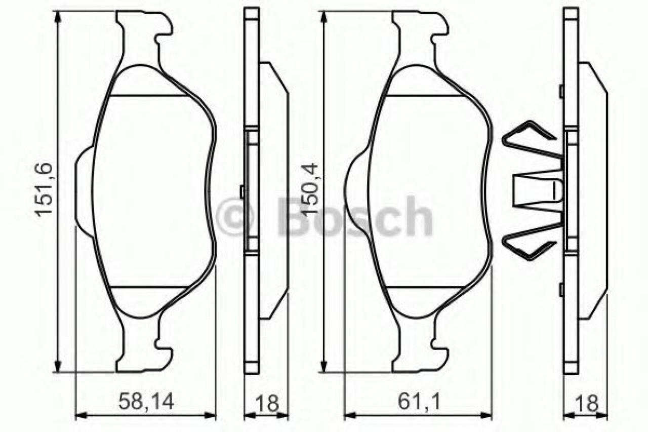 Set placute frana,frana disc FORD COURIER (JV) (1998 - 2016) BOSCH 0 986 495 220 piesa NOUA