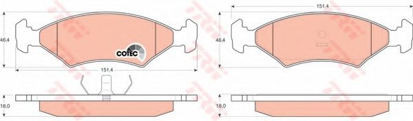 Set placute frana,frana disc FORD FIESTA IV (JA, JB) (1995 - 2002) TRW GDB255 piesa NOUA