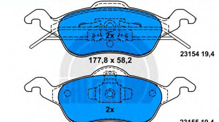 Set placute frana,frana disc FORD FOCUS Combi (DNW) (1999 - 2007) GALFER B1.G102-0505.2 piesa NOUA