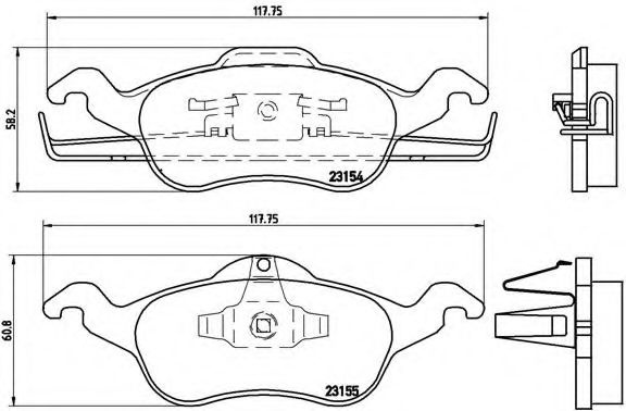 Set placute frana,frana disc FORD FOCUS (DAW, DBW) (1998 - 2007) BREMBO P 24 046 piesa NOUA