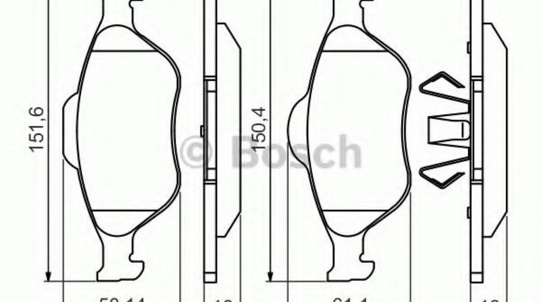 Set placute frana,frana disc FORD FOCUS (DAW, DBW) (1998 - 2007) BOSCH 0 986 495 220 piesa NOUA