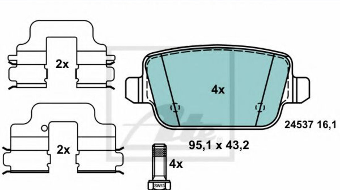 Set placute frana,frana disc FORD FOCUS II (DA) (2004 - 2012) ATE 13.0470-2723.2 piesa NOUA