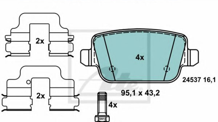 Set placute frana,frana disc FORD FOCUS II (DA) (2004 - 2012) ATE 13.0470-2723.2 piesa NOUA