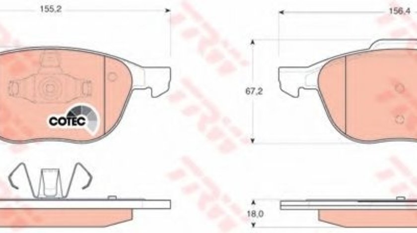 Set placute frana,frana disc FORD FOCUS II Cabriolet (2006 - 2016) TRW GDB1583 piesa NOUA