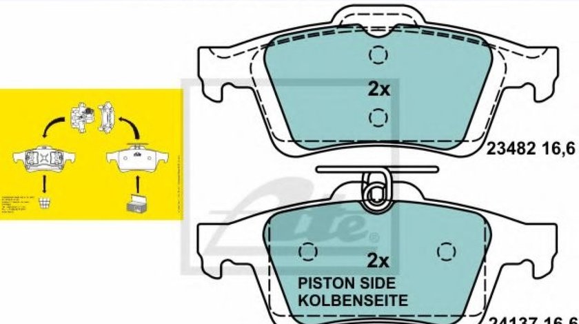 Set placute frana,frana disc FORD FOCUS III (2010 - 2016) ATE 13.0470-7195.2 piesa NOUA