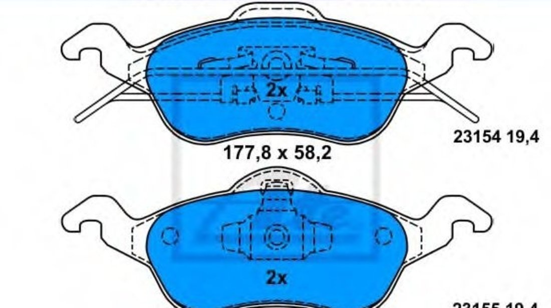 Set placute frana,frana disc FORD FOCUS Limuzina (DFW) (1999 - 2007) ATE 13.0460-7121.2 piesa NOUA