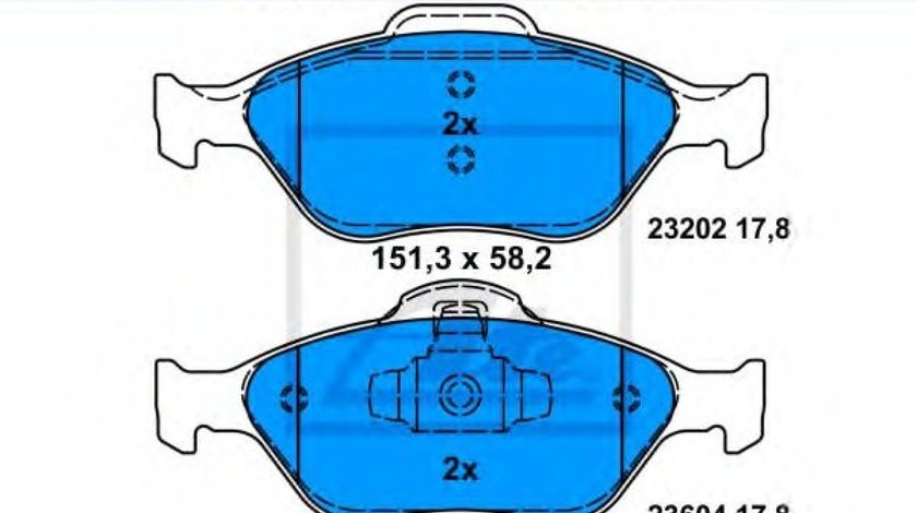 Set placute frana,frana disc FORD FUSION (JU) (2002 - 2012) ATE 13.0460-7142.2 piesa NOUA