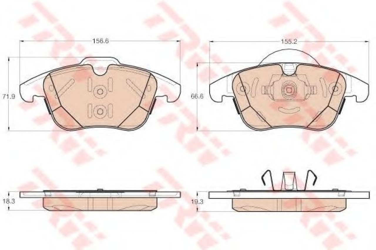 Set placute frana,frana disc FORD GALAXY (WA6) (2006 - 2015) TRW GDB1960 piesa NOUA