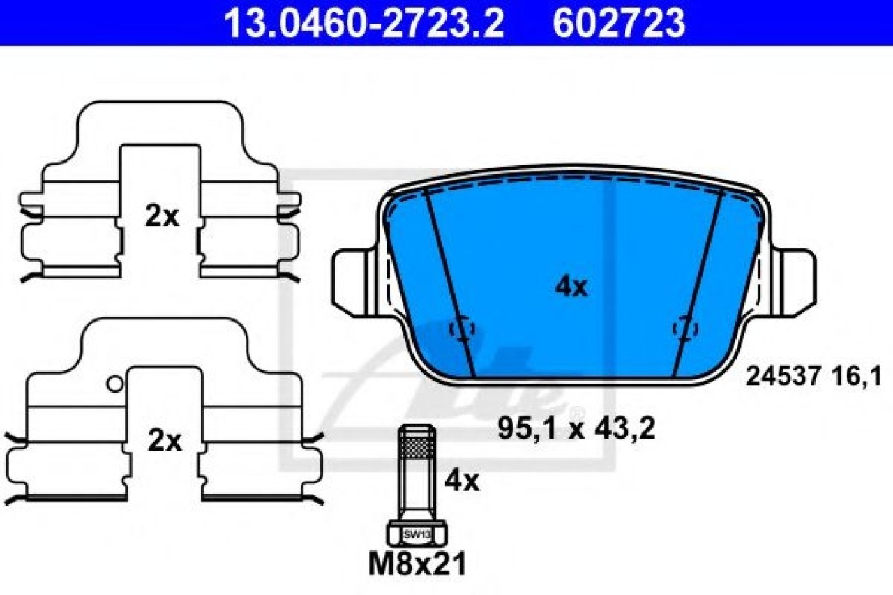 Set placute frana,frana disc FORD GALAXY (WA6) (2006 - 2015) ATE 13.0460-2723.2 piesa NOUA