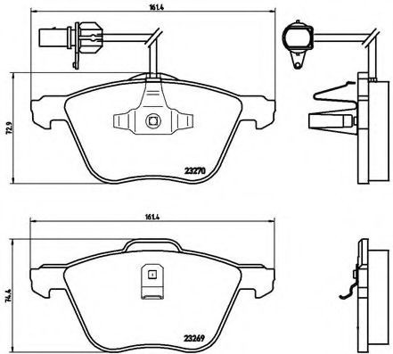 Set placute frana,frana disc FORD GALAXY (WGR) (1995 - 2006) BREMBO P 85 061 piesa NOUA