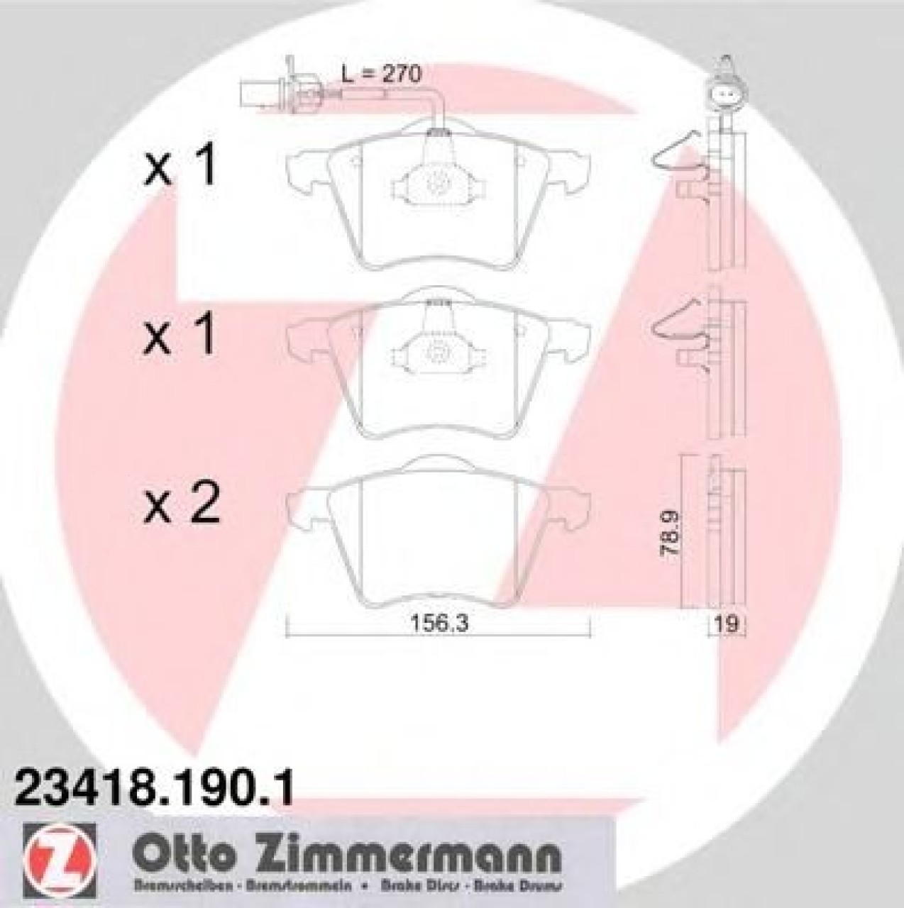 Set placute frana,frana disc FORD GALAXY (WGR) (1995 - 2006) ZIMMERMANN 23418.190.1 piesa NOUA