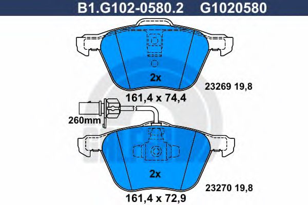 Set placute frana,frana disc FORD GALAXY (WGR) (1995 - 2006) GALFER B1.G102-0580.2 piesa NOUA