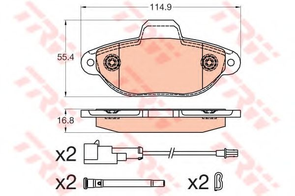 Set placute frana,frana disc FORD KA (RU8) (2008 - 2016) TRW GDB2041 piesa NOUA