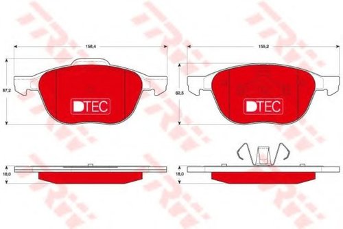 Set placute frana,frana disc FORD KUGA II (DM2) (2012 - 2016) TRW GDB1583DTE piesa NOUA