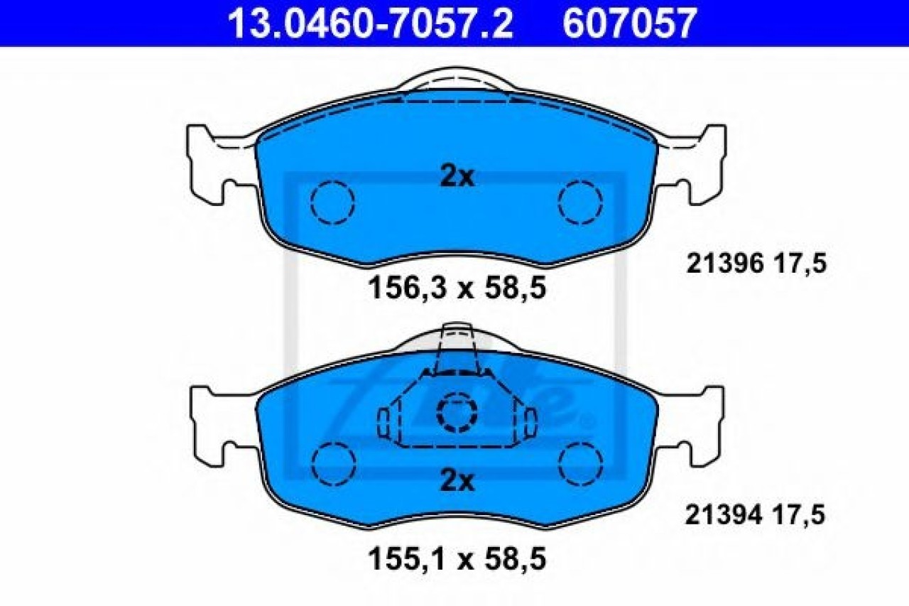 Set placute frana,frana disc FORD MONDEO II (BAP) (1996 - 2000) ATE 13.0460-7057.2 piesa NOUA