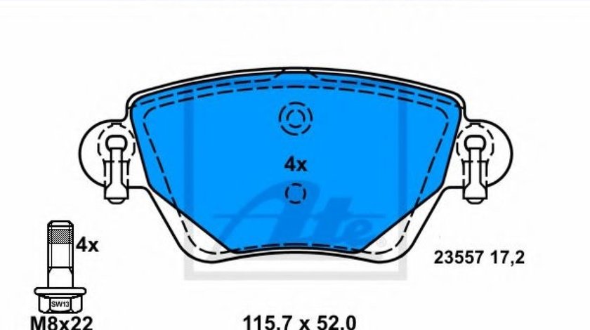 Set placute frana,frana disc FORD MONDEO III (B5Y) (2000 - 2007) ATE 13.0460-3988.2 piesa NOUA