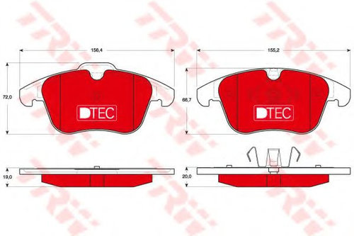 Set placute frana,frana disc FORD MONDEO IV Turnier (BA7) (2007 - 2016) TRW GDB1683DTE piesa NOUA